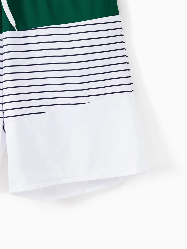 Maillot de bain deux pièces à cordon de serrage ou maillot de bain deux pièces à rayures croisées sur le devant (séchage rapide) vert