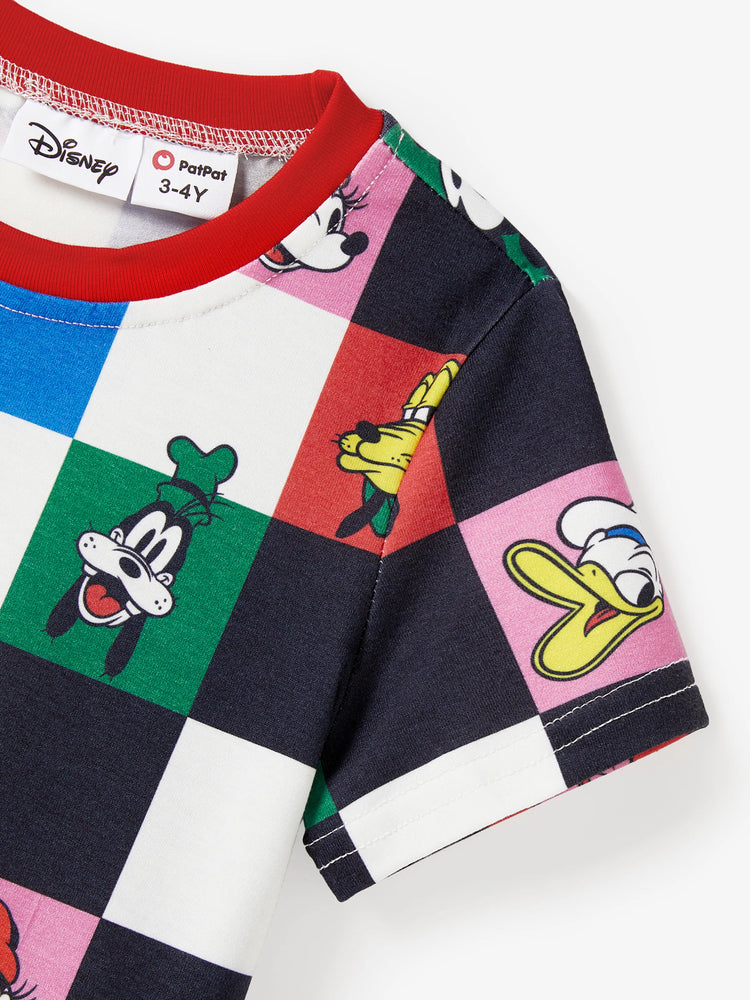 Disney Mickey y amigos Conjunto familiar a juego papá y yo Top/vestido sin mangas/pelele Naia™ con patrón a cuadros colorido Multicolor