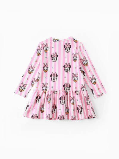 Disney Mickey and Friends Kleinkind Mädchen Polka Dot/Streifen Digitaldruck Kleid rosa