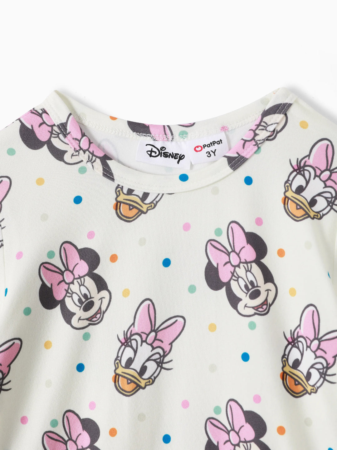 Vestido con estampado digital de lunares y rayas de Minnie de Disney Mickey y sus amigos para niña pequeña, color albaricoque