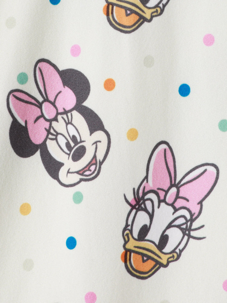 Disney Mickey and Friends Toddler Girl Minnie Polka Dot/Stripe Digital Print Dress Apricot