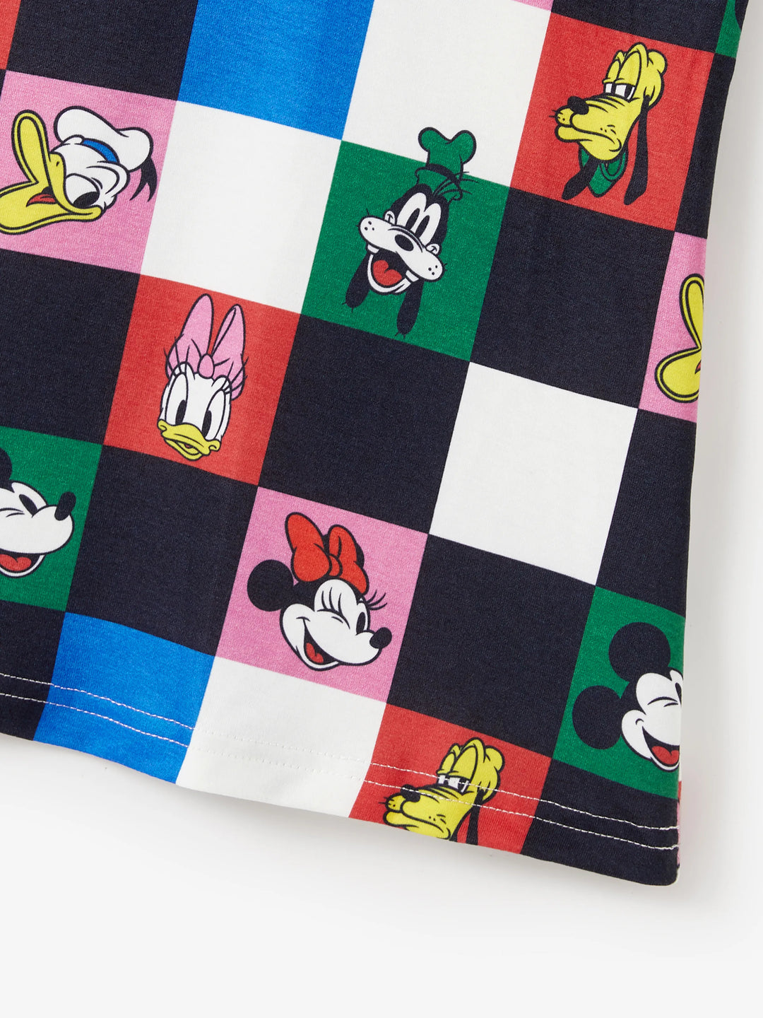 Disney Mickey and Friends Mommy and Me Family Matching Naia™ Colorful Checkered Pattern Top/Sleeveless Dress/Onesie Multi-color