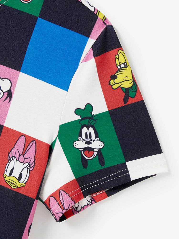 Daddy and Me Disney Mickey and Friends Family Matching Naia™ Colorful Checkered Pattern Top/Sleeveless Dress/Onesie Multi-color