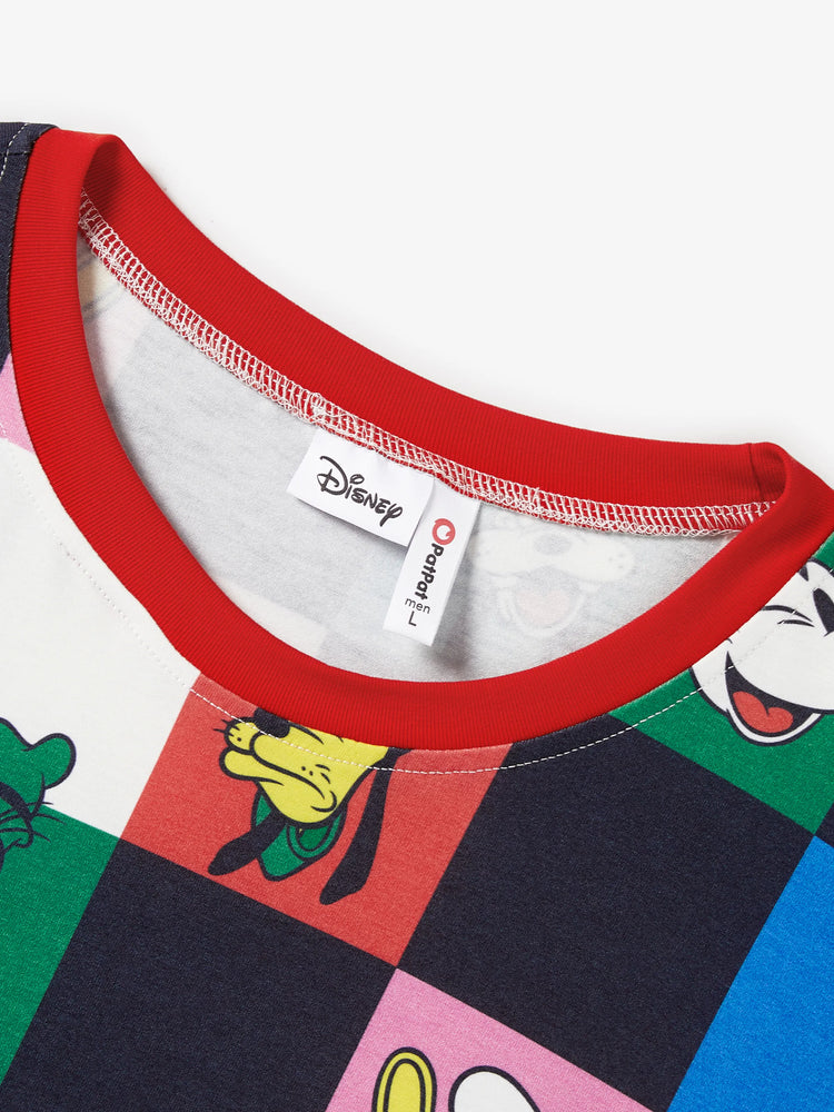 Ensemble assorti Disney Mickey et ses amis Naia™ à carreaux colorés, haut, robe sans manches et combinaison multicolore