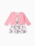 2pcs Baby Girl Pink Cardigan and Elephant Print Dress Set Pink