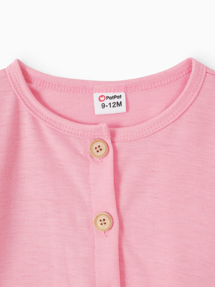 2 Stück Baby Mädchen Rosa Strickjacke und Elefantendruck Kleid Set rosa