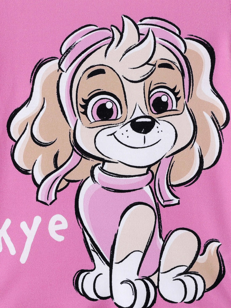 Camiseta estampada con el logo de Skye de la Patrulla Canina para niña pequeña
 Rosa rosa