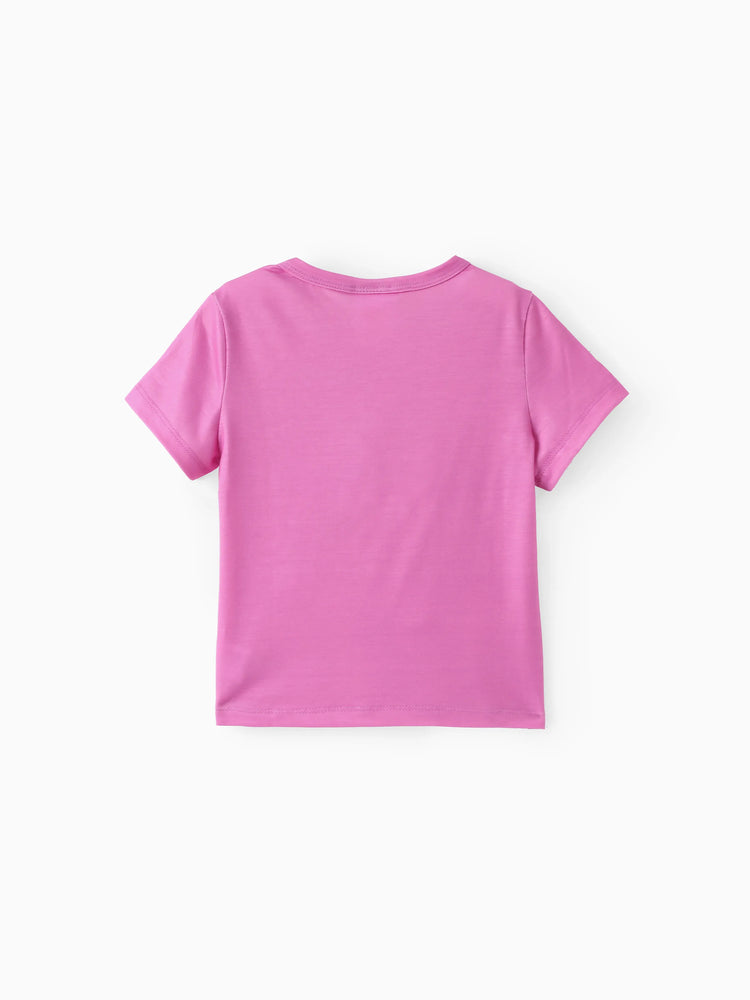 Camiseta estampada con el logo de Skye de la Patrulla Canina para niña pequeña
 Rosa rosa