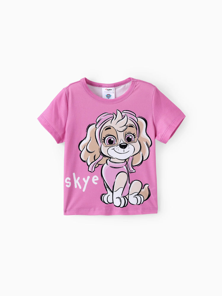 Camiseta estampada con el logo de Skye de la Patrulla Canina para niña pequeña
 Rosa rosa
