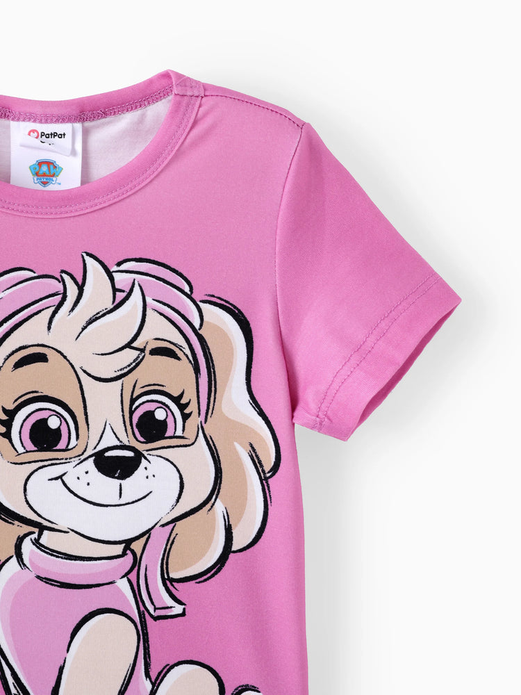Camiseta estampada con el logo de Skye de la Patrulla Canina para niña pequeña
 Rosa rosa