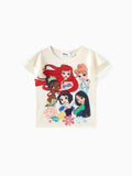Disney Prinzessin Kleinkind Mädchen Naia™ Charakter Print T-Shirt mit gerüschten Ärmeln weiß