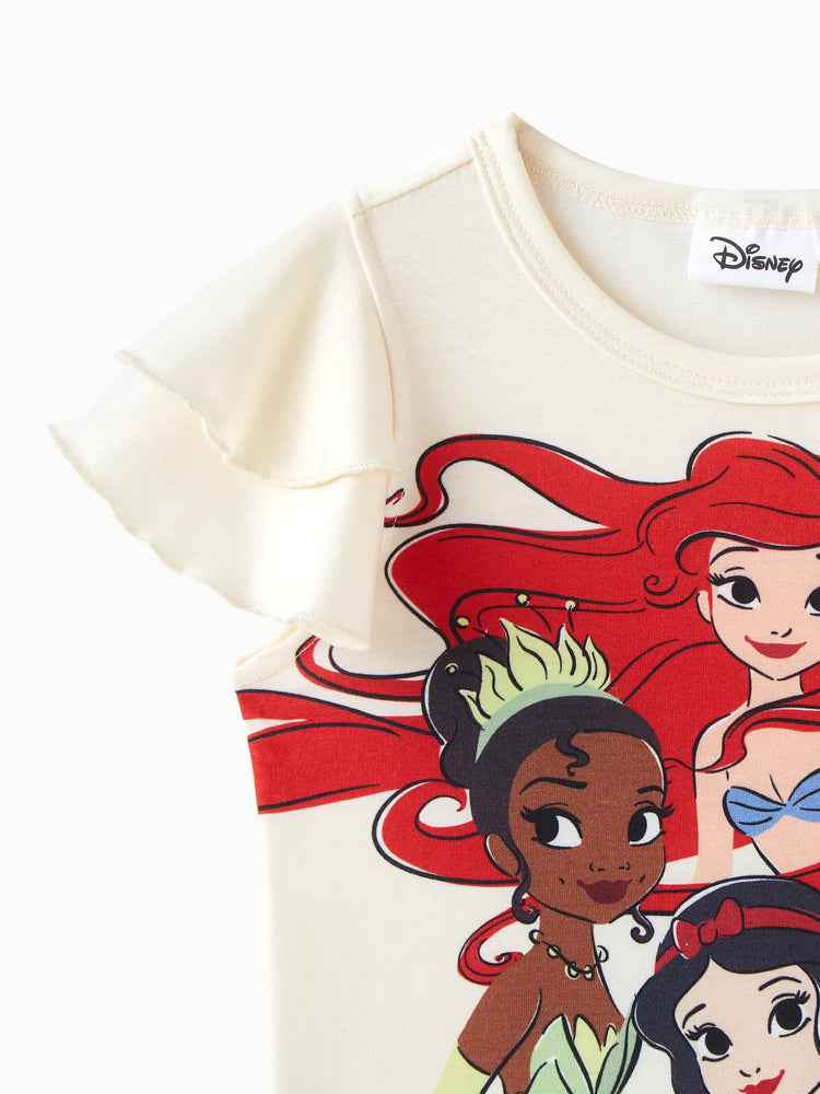 Disney Prinzessin Kleinkind Mädchen Naia™ Charakter Print T-Shirt mit gerüschten Ärmeln weiß