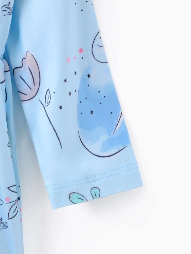 Robe à volants imprimée Cendrillon pour bébé fille Princesse Disney Bleu