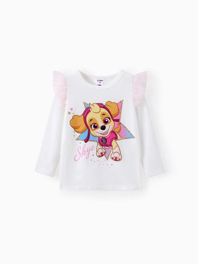 PAW Patrol Toddler Girl Skye Flutter-sleeve Sweatshirt White