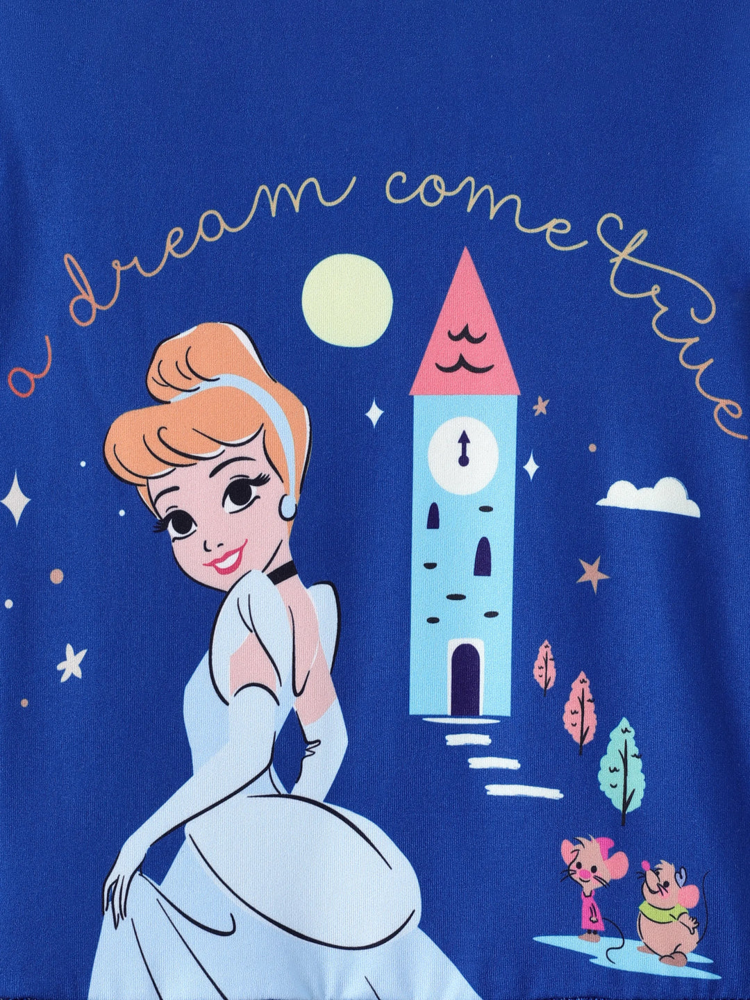 Disney Prinzessin Mädchen 2tlg. Cinderella Druck Peplum-Shirt und gestreifte Hose Set Dunkelblau