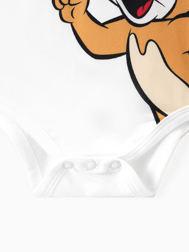 Body à manches longues imprimé personnages Tom et Jerry pour bébé garçon, blanc