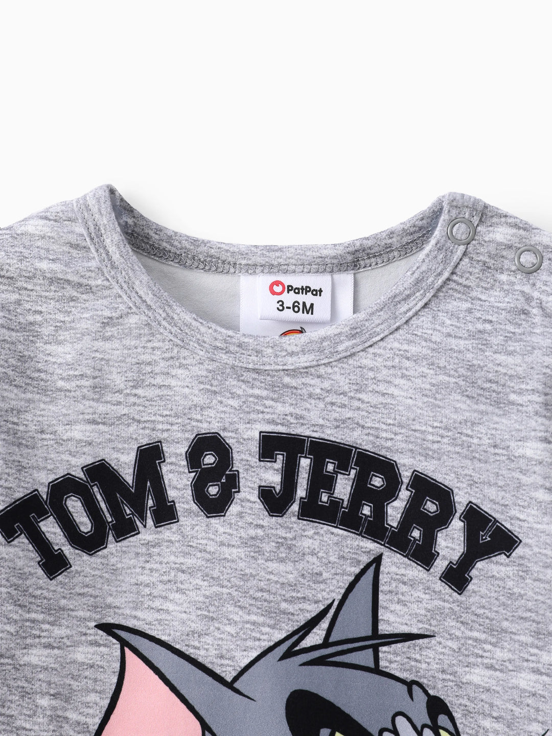 Body de manga larga con estampado de personajes de Tom y Jerry para bebé niño, color gris