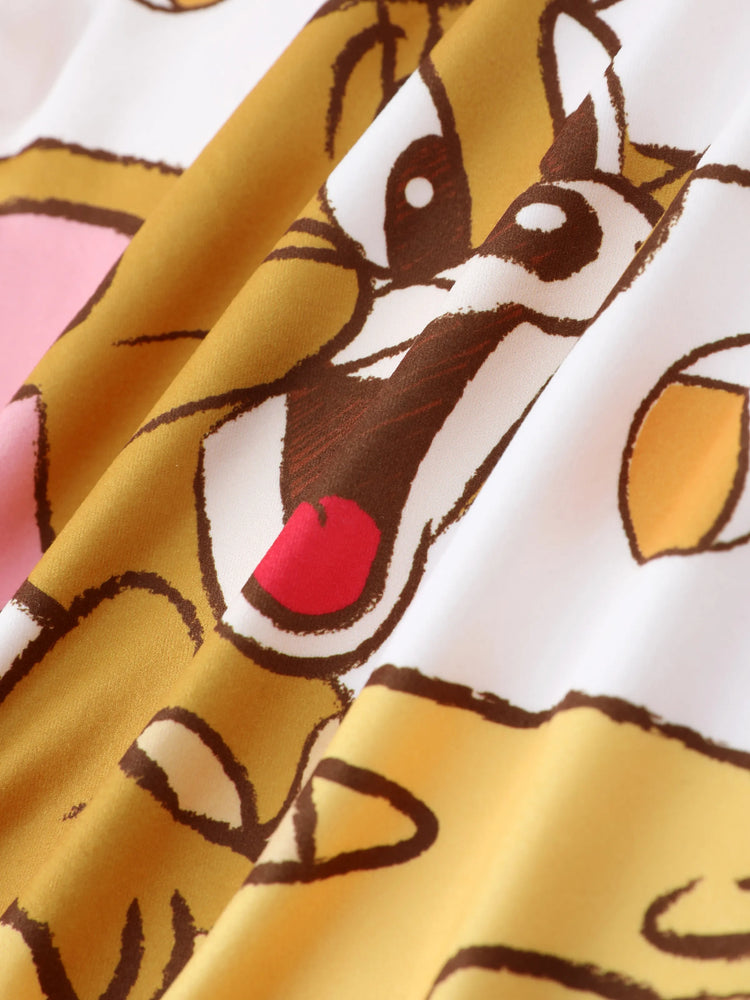 Combinaison imprimée Tom et Jerry pour bébé garçon/fille, motif mignon, jaune