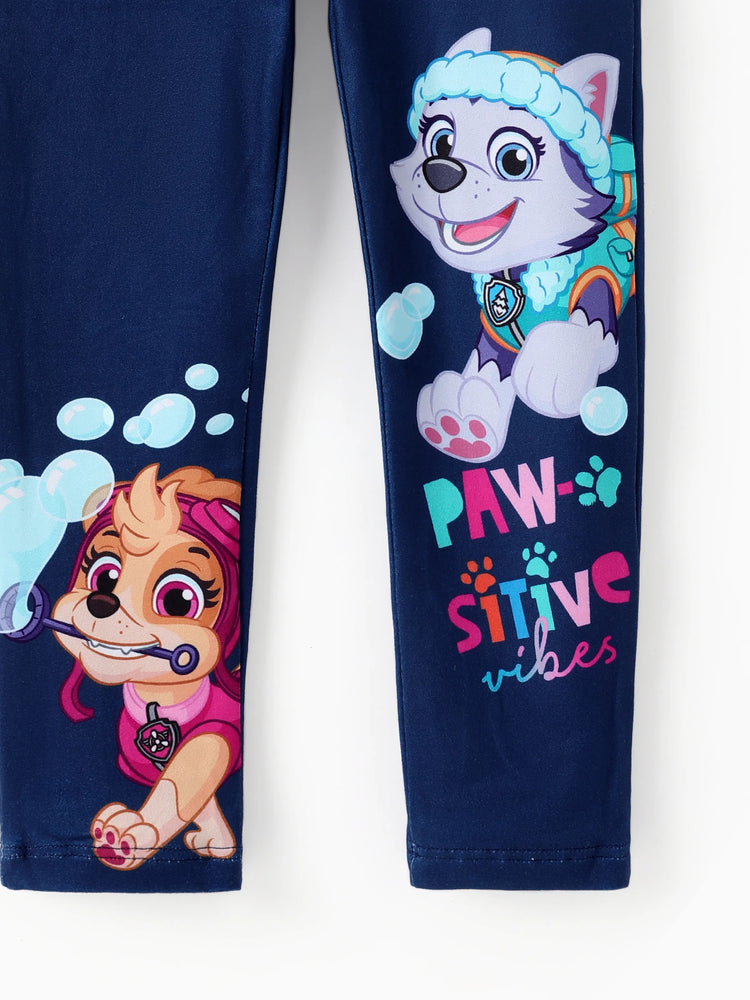 PAW Patrol Toddler Girl Puppy Blowing Bubbles Fun Gradient Leggings Tibetanblue