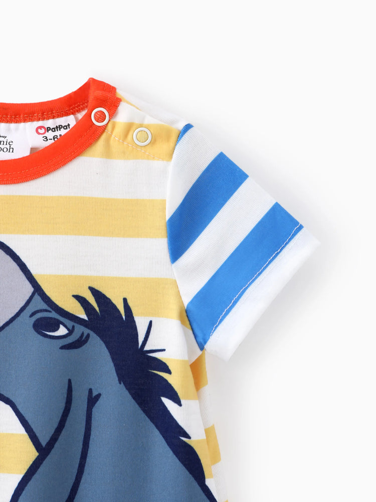Disney Winnie the Pooh Baby Boy Naia? Character Print with Stripes Onesies Yellow