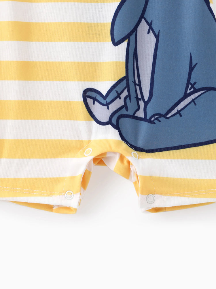Disney Winnie the Pooh Baby Boy Naia? Character Print with Stripes Onesies Yellow