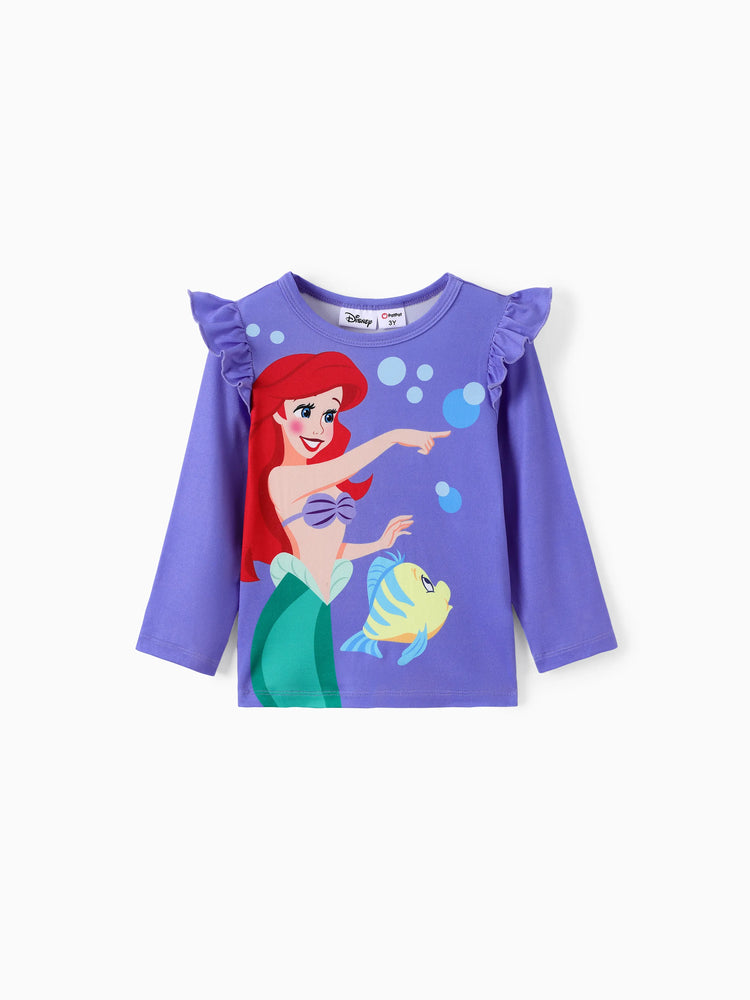 Disney Princess Baby Girl 2pcs Ariel Print Top and Leggings Set Purple
