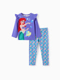 Disney Princess Baby Girl 2pcs Ariel Print Top and Leggings Set Purple