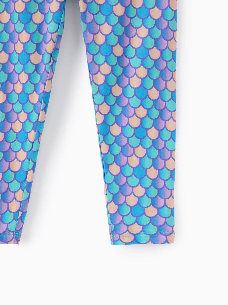 Disney Princess Baby Girl 2pcs Ariel Print Top and Leggings Set Purple