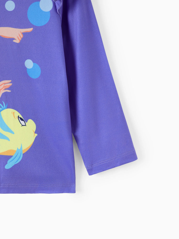 Disney Princess Baby Girl 2pcs Ariel Print Top and Leggings Set Purple