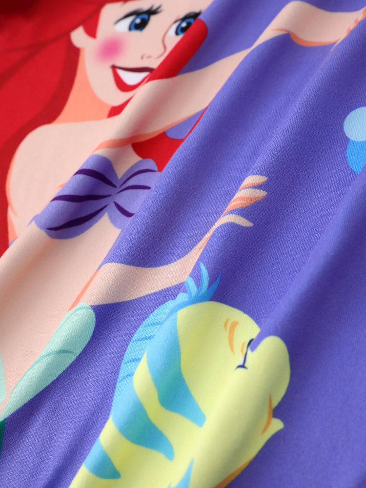 Disney Princess Baby Girl 2pcs Ariel Print Top and Leggings Set Purple