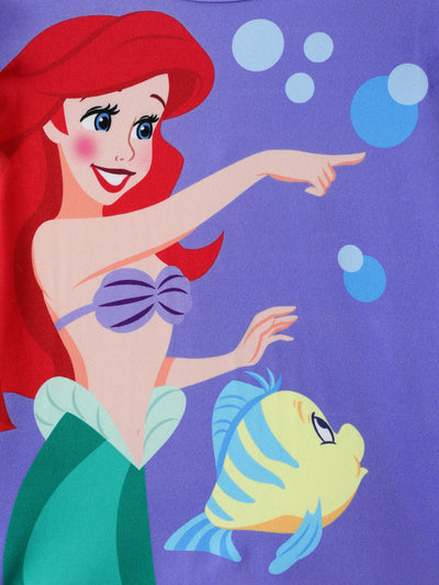 Disney Princess Baby Girl 2pcs Ariel Print Top and Leggings Set Purple