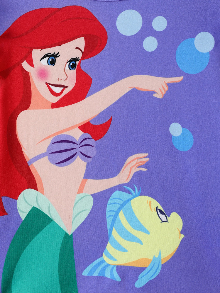Disney Princess Baby Girl 2pcs Ariel Print Top and Leggings Set Purple