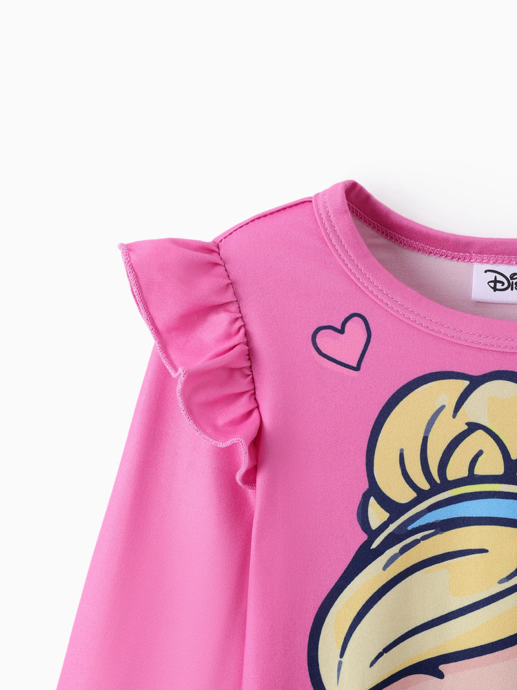 Disney Princess Baby Girl 2pcs Cinderella Print Top and Leggings Set Pink