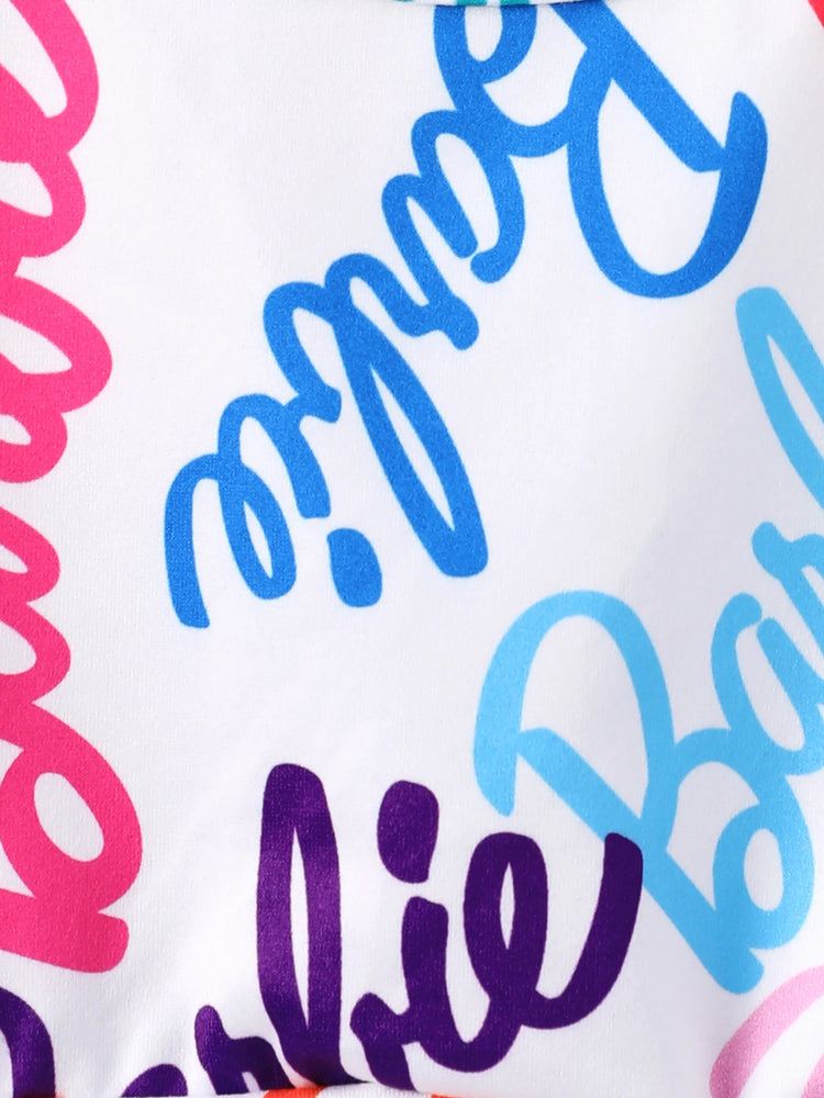 Ensembles Barbie Sportifs 2 pièces pour Petites Filles avec Motif Lettres
 Blanc cassé