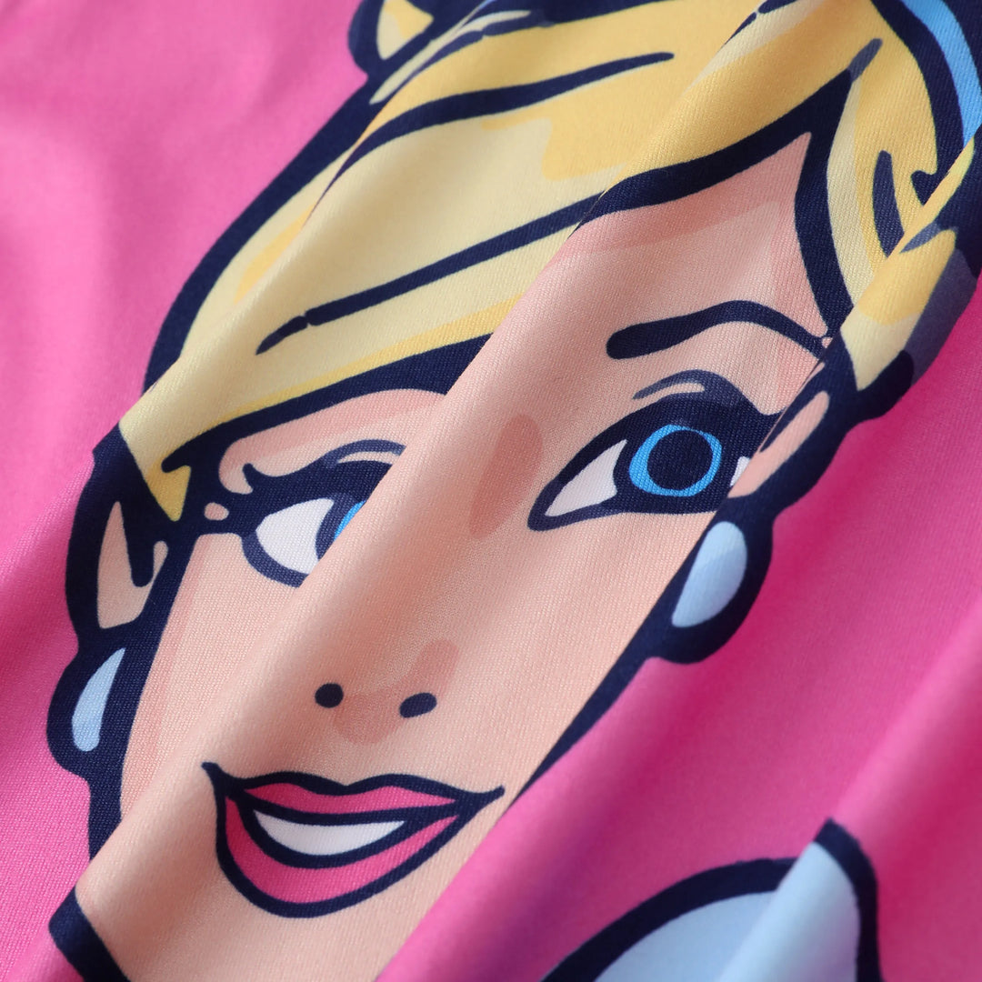 Conjunto de 2 piezas de top y leggings con estampado de Cenicienta para niña de Disney Princess, color rosa
