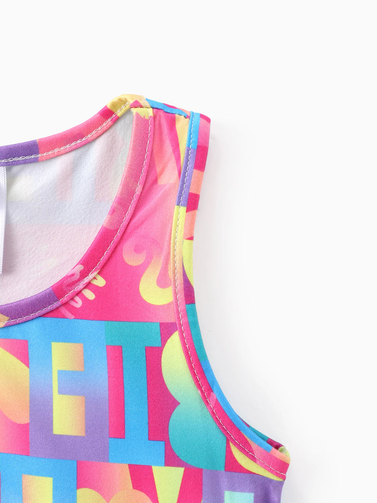 Ensemble Barbie Sportif 2 pièces pour Fille avec Motif Lettres Rose