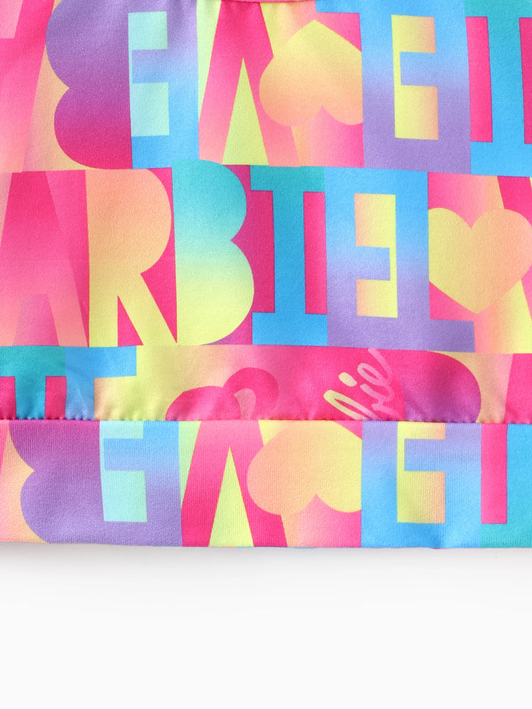 Ensemble Barbie Sportif 2 pièces pour Fille avec Motif Lettres Rose