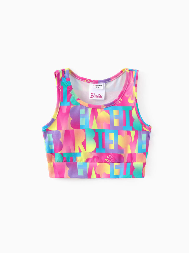 Ensemble Barbie Sportif 2 pièces pour Fille avec Motif Lettres Rose