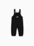 Baby Boy Waffle Letter Patched Pocket Front Overalls Black