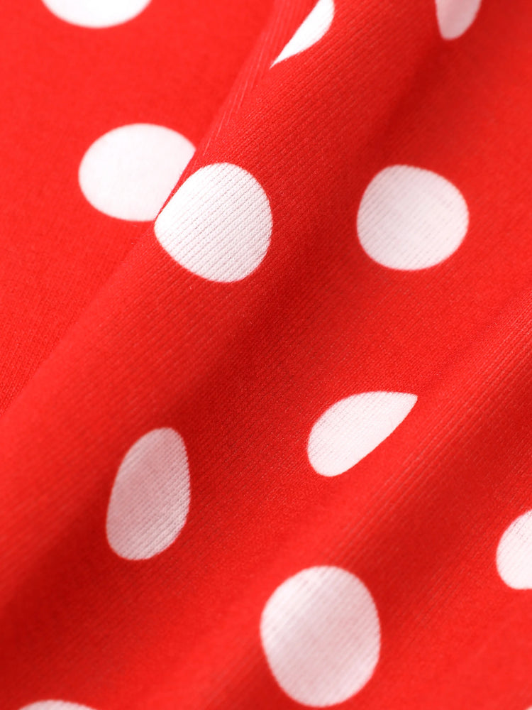 Disney Mickey and Friends Kid Girls Polka Dots Print Long-sleeve Hooded Top/Pants Burgundy