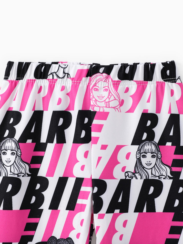 Barbie Toddler/Kid Girl Letter Pattern Leggings Pink