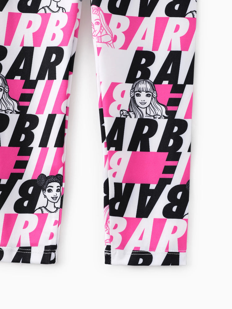 Barbie Toddler/Kid Girl Letter Pattern Leggings Pink