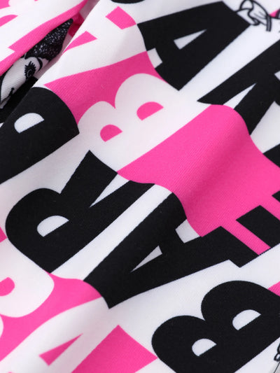 Leggings con estampado de letras para niña Barbie, color rosa