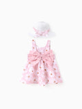 2pcs Baby Girl Little Daisy Bowknot Dress Set Pink