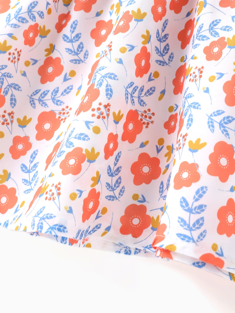 2pcs Baby Girl Little Daisy Bowknot Dress Set Orange