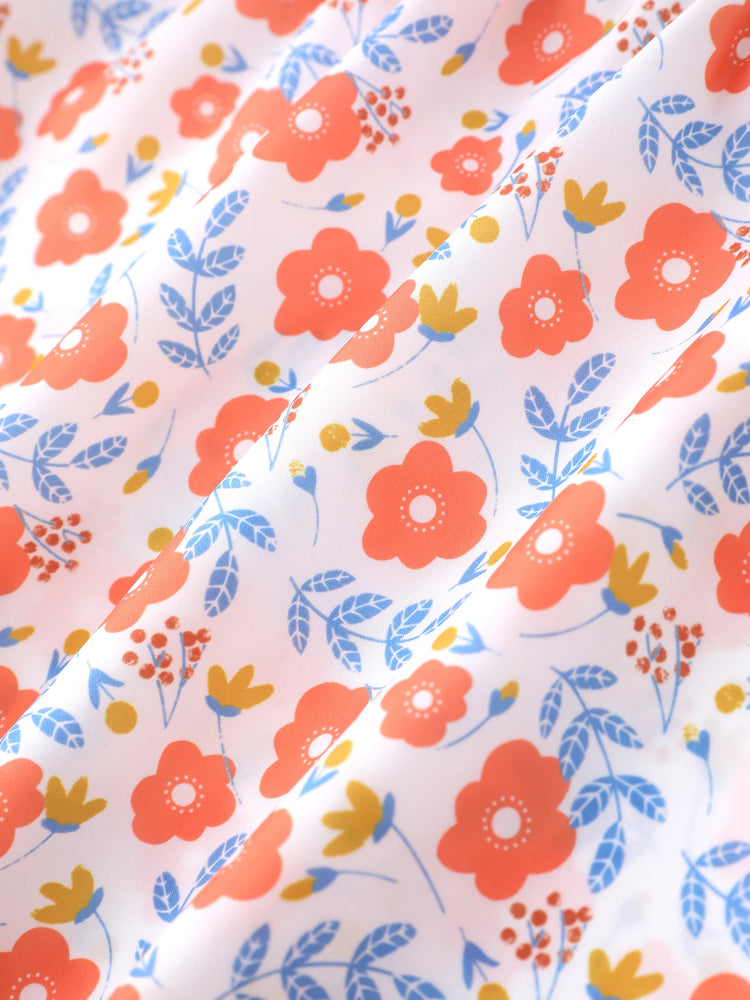 2pcs Baby Girl Little Daisy Bowknot Dress Set Orange