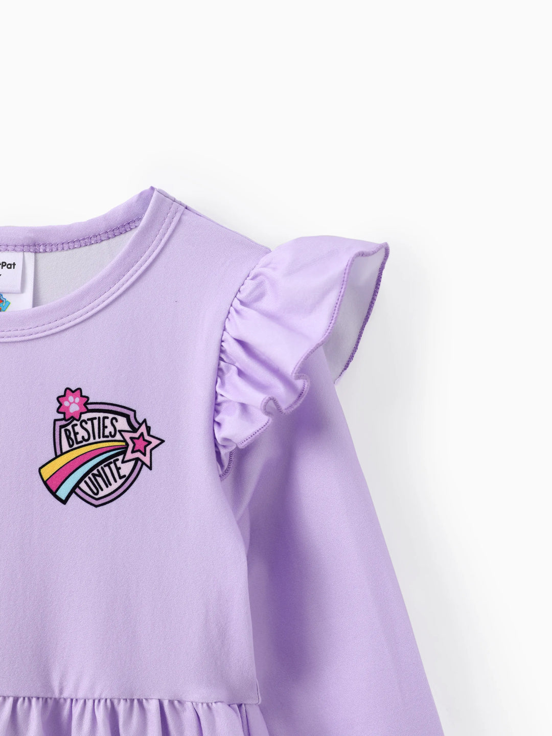 Vestido morado con volantes de Skye y Everest para niña de la Patrulla Canina