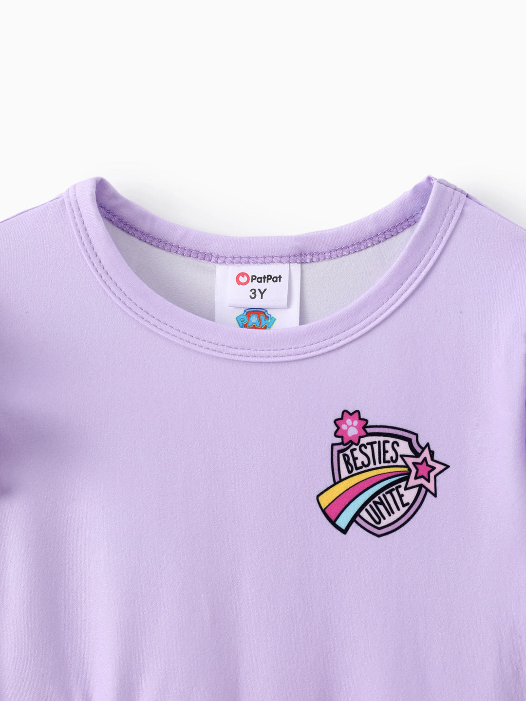 Vestido morado con volantes de Skye y Everest para niña de la Patrulla Canina