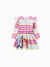 Paw Patrol Toddler Girl Skye&Everest Rainbow Striped Print Ruffle Dress Multi-color