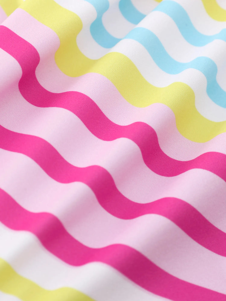 Paw Patrol Toddler Girl Skye&Everest Rainbow Striped Print Ruffle Dress Multi-color